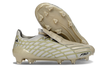 Unisex Adidas F50 Elite FG Football Boots - Beige/Soft Ivory/Faded Gold