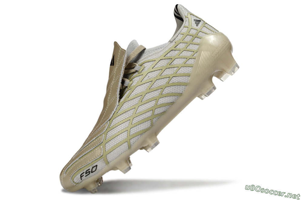 Unisex Adidas F50 Elite FG Football Boots - Beige/Soft Ivory/Faded Gold 5