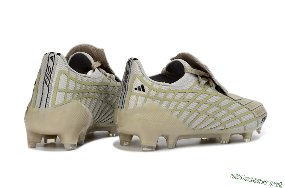 Unisex Adidas F50 Elite FG Football Boots - Beige/Soft Ivory/Faded Gold 6