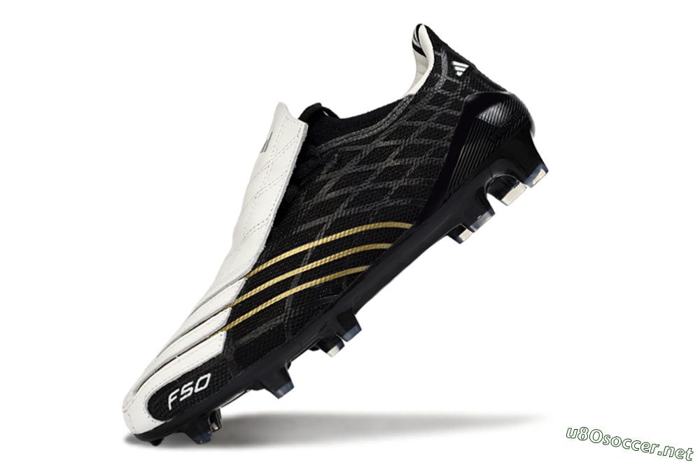 Unisex Adidas F50 Elite FG Football Boots - Black/Classic White/Gold Accent 5