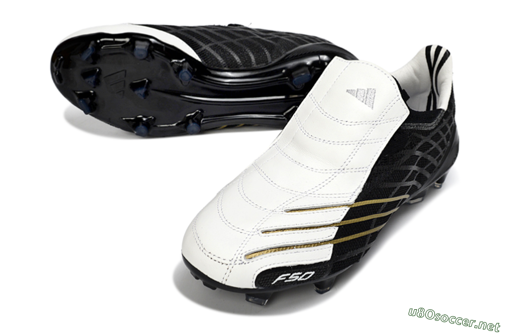 Unisex Adidas F50 Elite FG Football Boots - Black/Classic White/Gold Accent 3