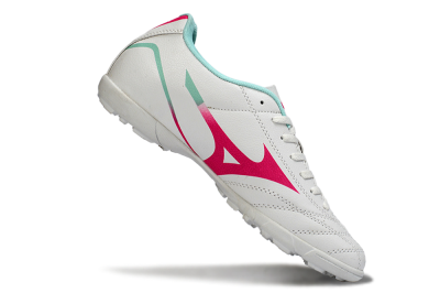 Men's Mizuno Morelia Neo 4 TF Football Shoes - White/Soft Pink/Turquoise