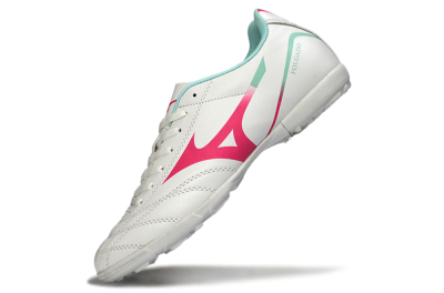 Men's Mizuno Morelia Neo 4 TF Football Shoes - White/Soft Pink/Turquoise