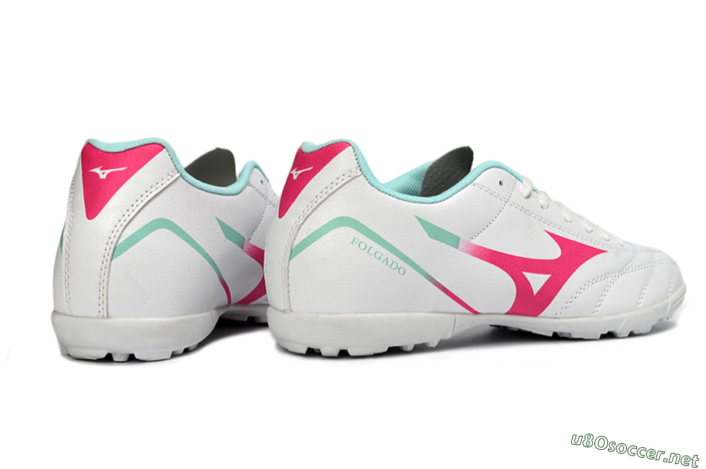 Men's Mizuno Morelia Neo 4 TF Football Shoes - White/Soft Pink/Turquoise 6