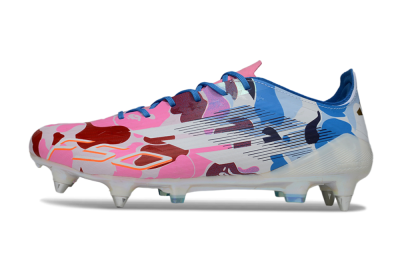 Men's Adidas F50 Elite SG Football Boots - Pink/Camo Blue/Camo Red