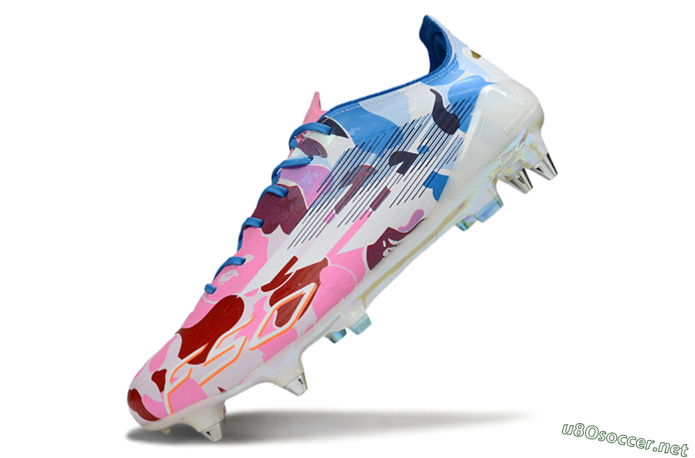 Men's Adidas F50 Elite SG Football Boots - Pink/Camo Blue/Camo Red 5