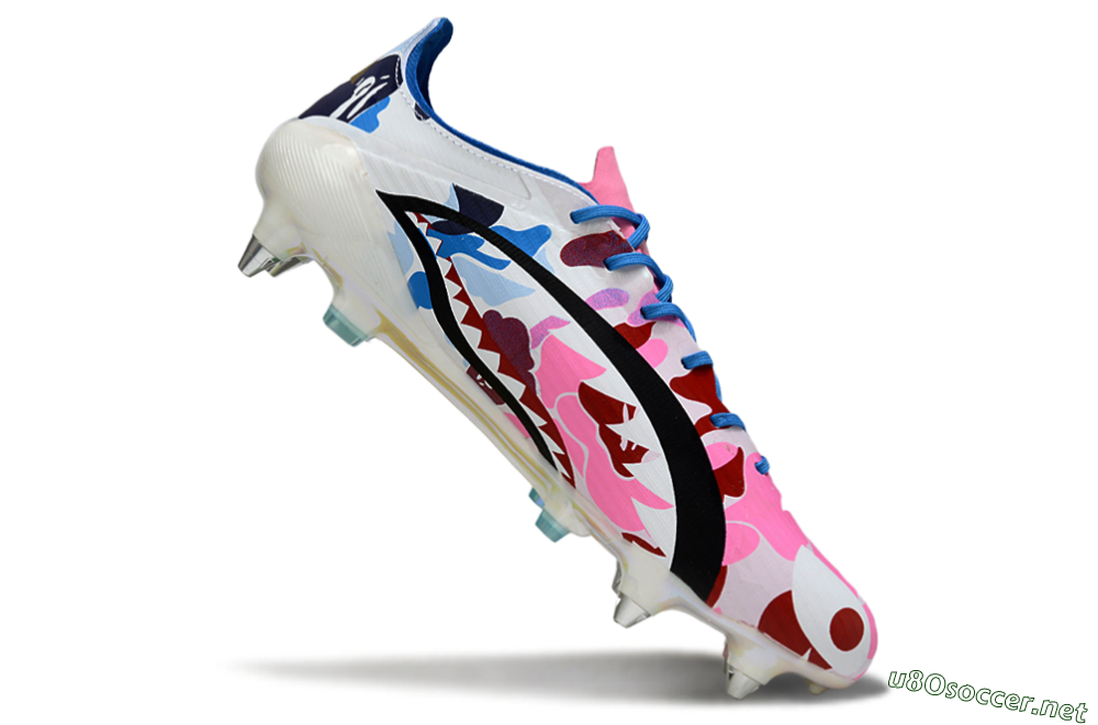 Men's Adidas F50 Elite SG Football Boots - Pink/Camo Blue/Camo Red 4