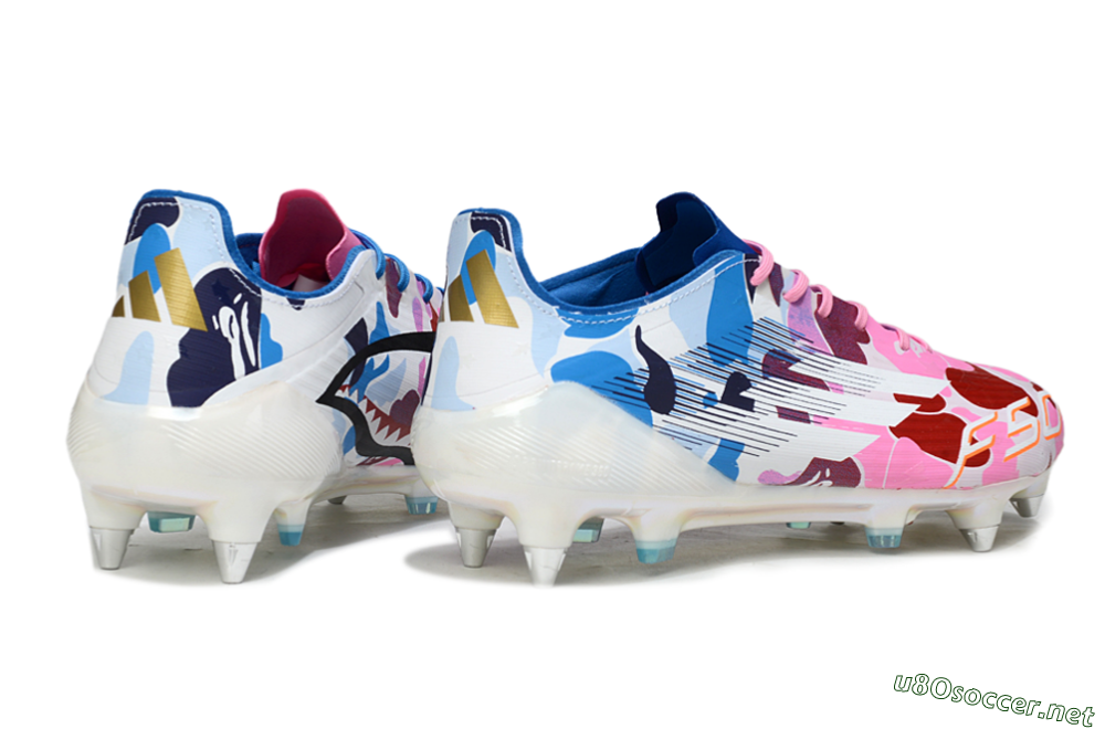 Men's Adidas F50 Elite SG Football Boots - Pink/Camo Blue/Camo Red 6