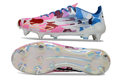 Men's Adidas F50 Elite SG Football Boots - Pink/Camo Blue/Camo Red