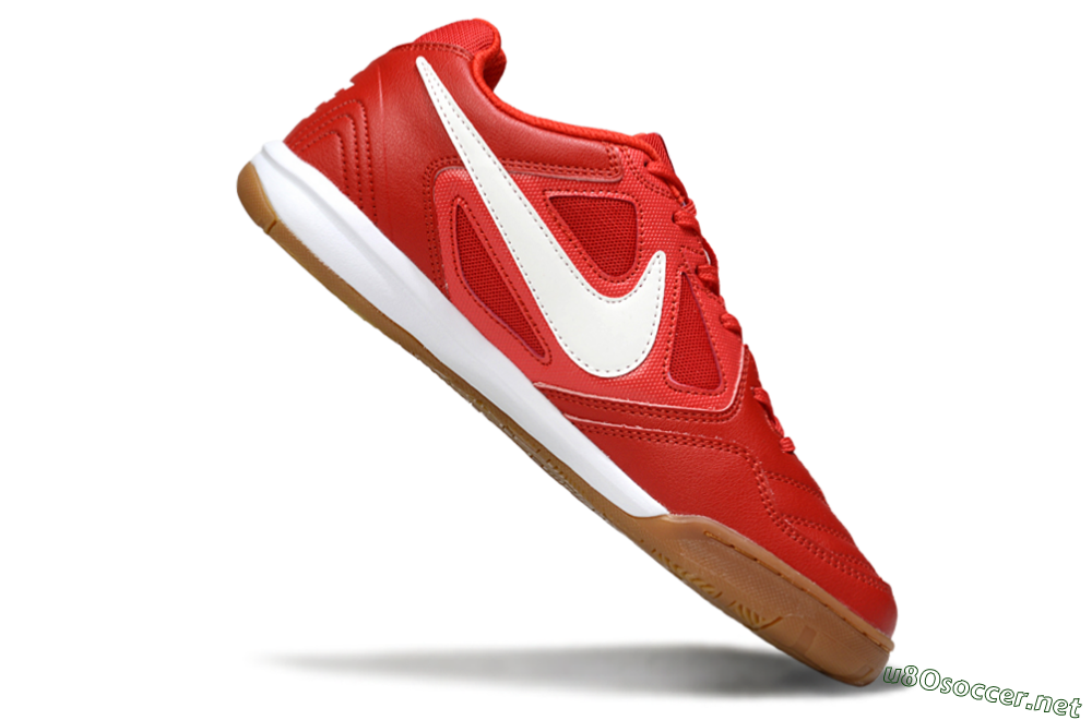 Men's Supreme x Nike SB Gato IC Football Shoes - Red/Bright Red/Tangerine 4