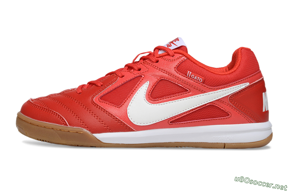 Men's Supreme x Nike SB Gato IC Football Shoes - Red/Bright Red/Tangerine 0