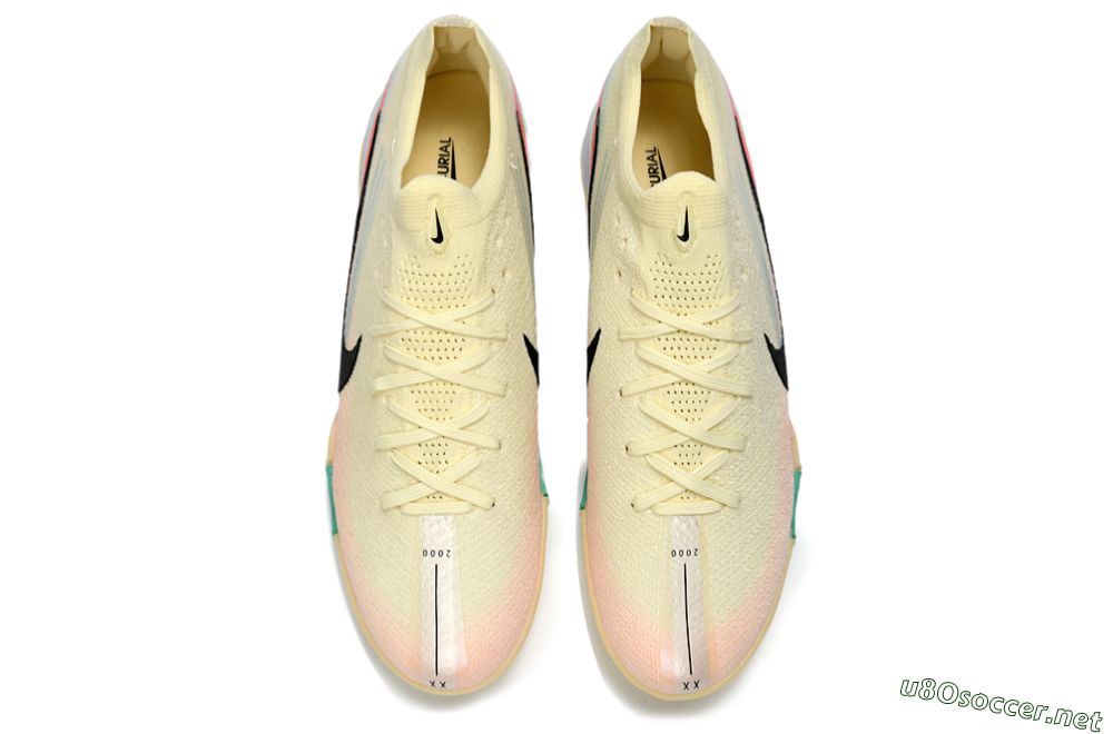 Unisex Nike Air Zoom Mercurial Vapor 16 Elite TF Football Shoes - Yellow/Soft Peach/Seafoam Green 5