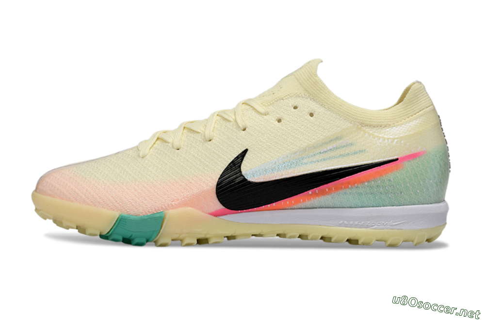 Unisex Nike Air Zoom Mercurial Vapor 16 Elite TF Football Shoes - Yellow/Soft Peach/Seafoam Green 0