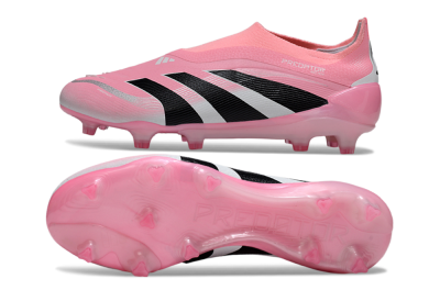 Unisex Adidas Predator 25 Elite Laceless FG Football Boots - Pink/Black/White