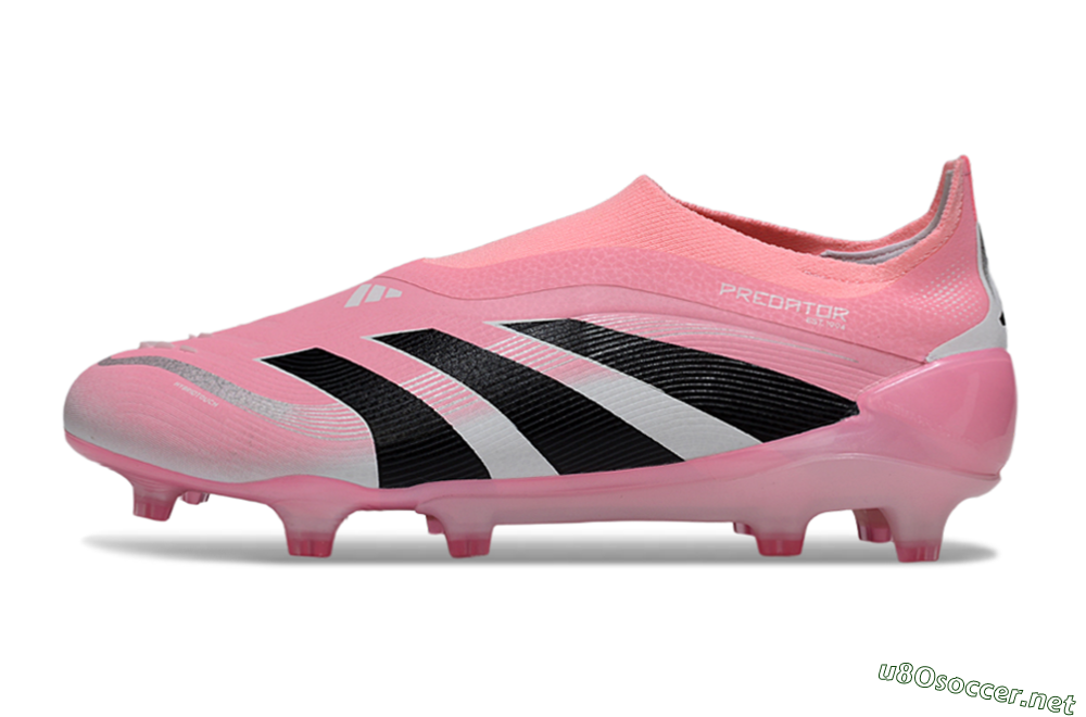 Unisex Adidas Predator 25 Elite Laceless FG Football Boots - Pink/Black/White 0
