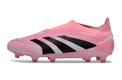 Unisex Adidas Predator 25 Elite Laceless FG Football Boots - Pink/Black/White