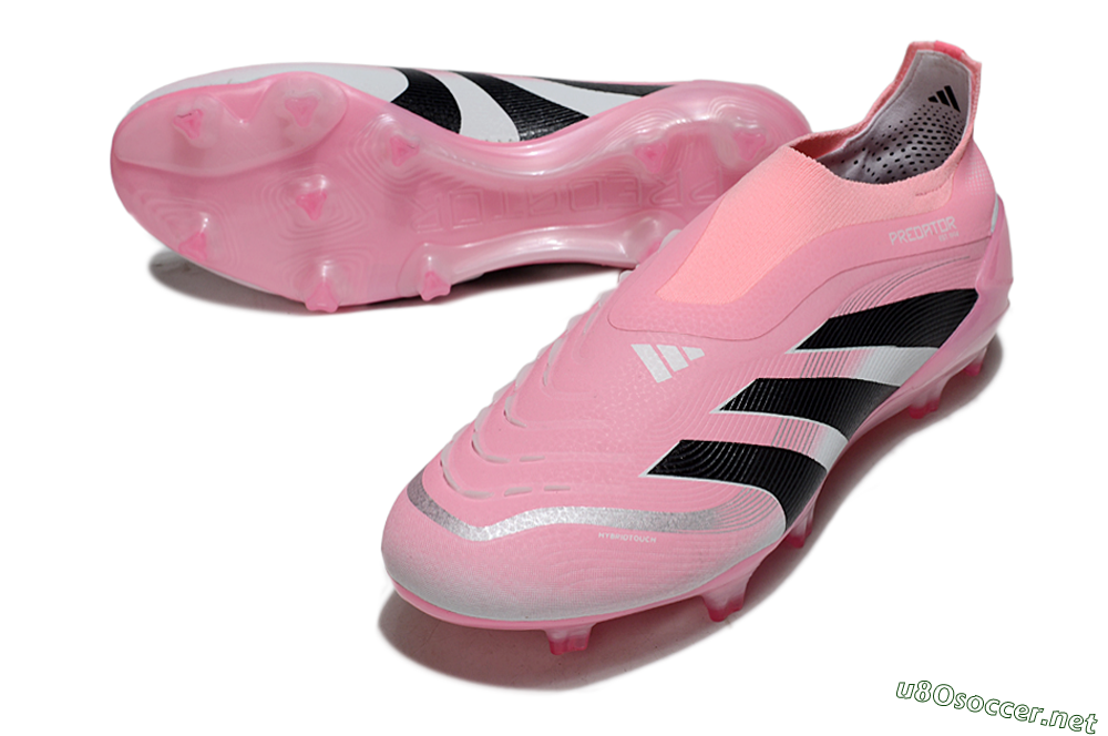 Unisex Adidas Predator 25 Elite Laceless FG Football Boots - Pink/Black/White 3