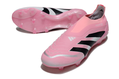 Unisex Adidas Predator 25 Elite Laceless FG Football Boots - Pink/Black/White