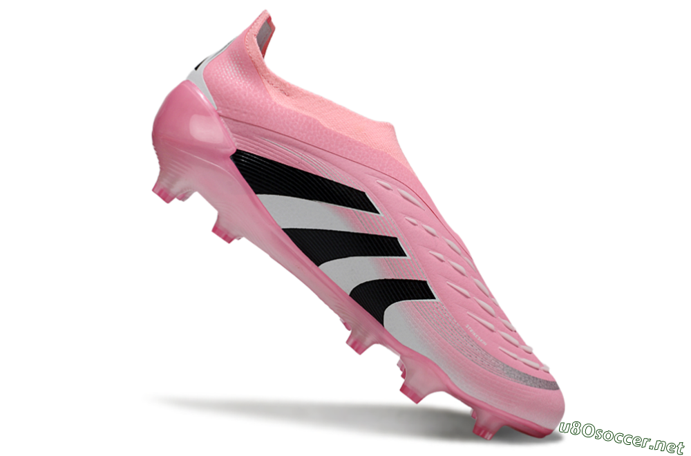 Unisex Adidas Predator 25 Elite Laceless FG Football Boots - Pink/Black/White 4