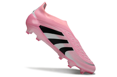 Unisex Adidas Predator 25 Elite Laceless FG Football Boots - Pink/Black/White