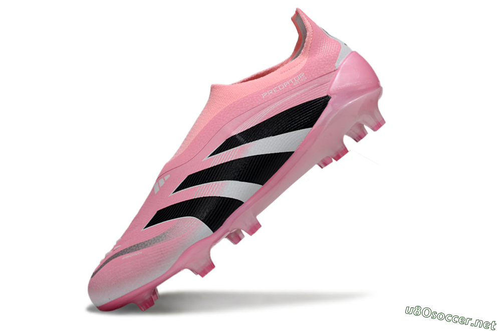 Unisex Adidas Predator 25 Elite Laceless FG Football Boots - Pink/Black/White 5