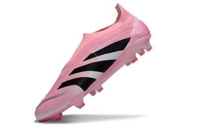 Unisex Adidas Predator 25 Elite Laceless FG Football Boots - Pink/Black/White
