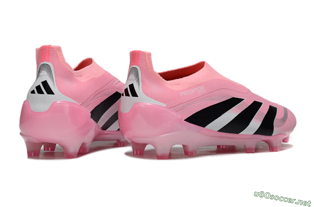 Unisex Adidas Predator 25 Elite Laceless FG Football Boots - Pink/Black/White 6