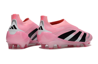 Unisex Adidas Predator 25 Elite Laceless FG Football Boots - Pink/Black/White