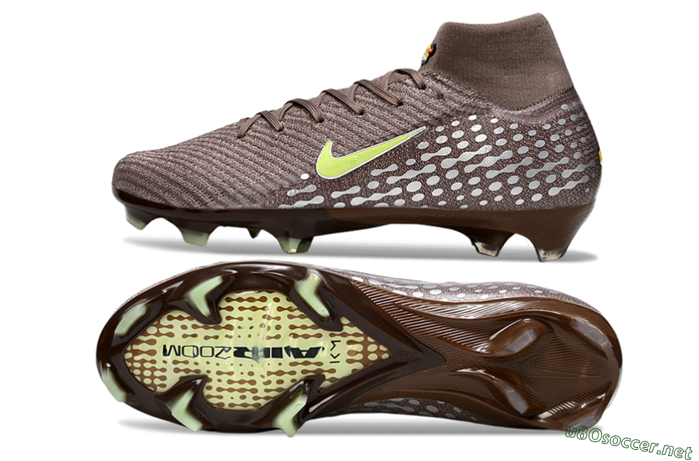 Unisex Nike Air Zoom Mercurial Superfly 10 Elite FG Football Boots - Brown/Yellow/Silver 1