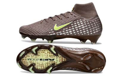 Unisex Nike Air Zoom Mercurial Superfly 10 Elite FG Football Boots - Brown/Yellow/Silver
