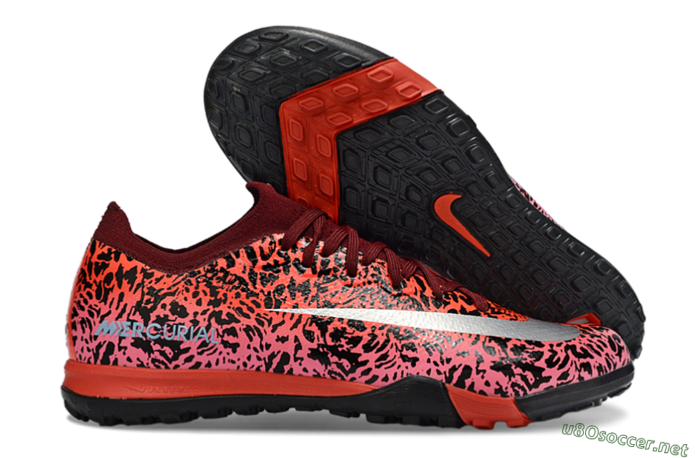 Unisex Nike Air Zoom Mercurial Vapor 16 Elite TF Football Shoes - Red/Electric Pink/Metallic Silver 2