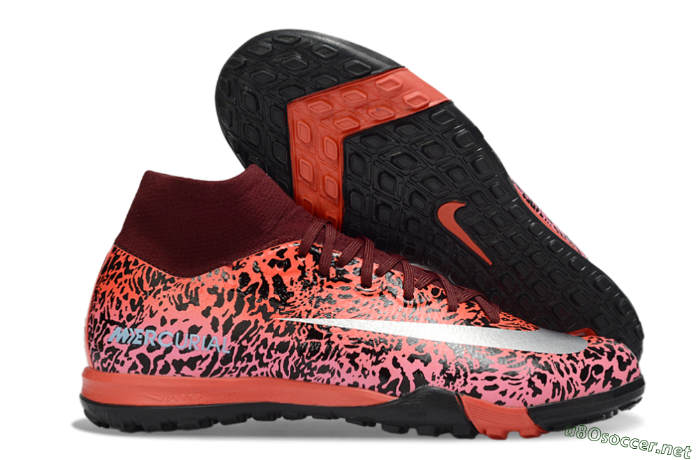 Unisex Nike Air Zoom Mercurial Superfly 10 Elite TF Football Shoes - Red/Coral Burst/Black Shadow 2