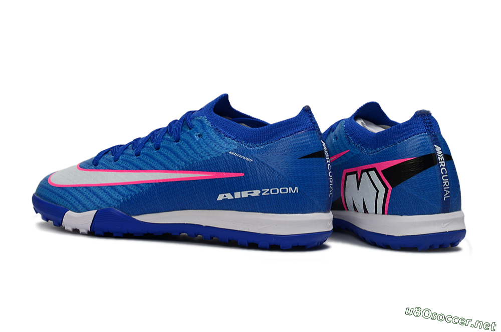Kids Nike Air Zoom Mercurial Vapor 16 Elite TF Football Shoes - Blue/Electric Blue/Fiery Pink 4