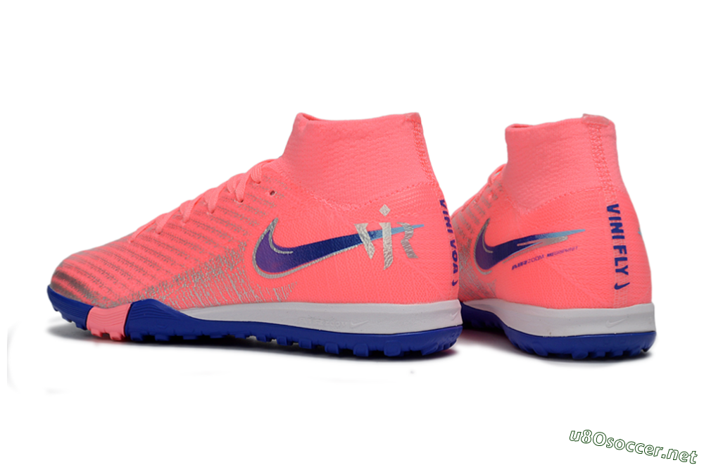 Kids Nike Air Zoom Mercurial Superfly 10 Elite TF Football Shoes - Pink/Electric Pink/Deep Blue 4