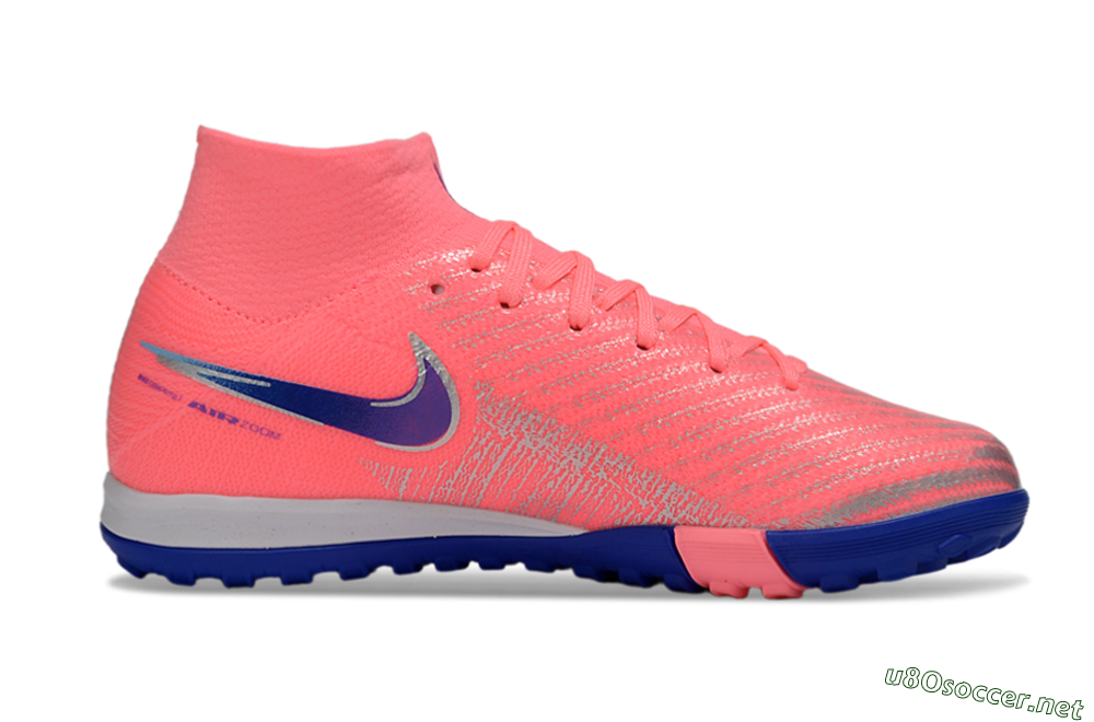 Kids Nike Air Zoom Mercurial Superfly 10 Elite TF Football Shoes - Pink/Electric Pink/Deep Blue 5