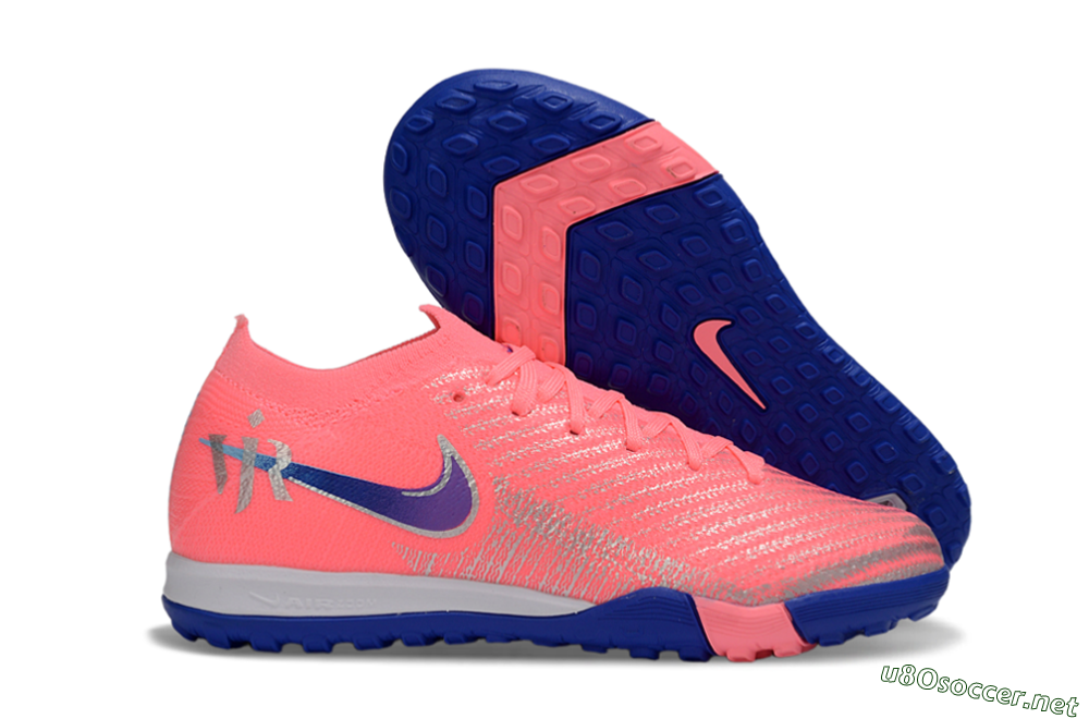 Kids Nike Air Zoom Mercurial Vapor 16 Elite TF Football Shoes - Pink/Electric Pink/Night Blue 2