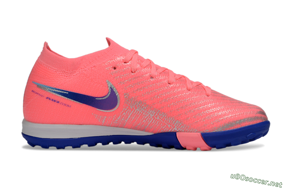 Kids Nike Air Zoom Mercurial Vapor 16 Elite TF Football Shoes - Pink/Electric Pink/Night Blue 5