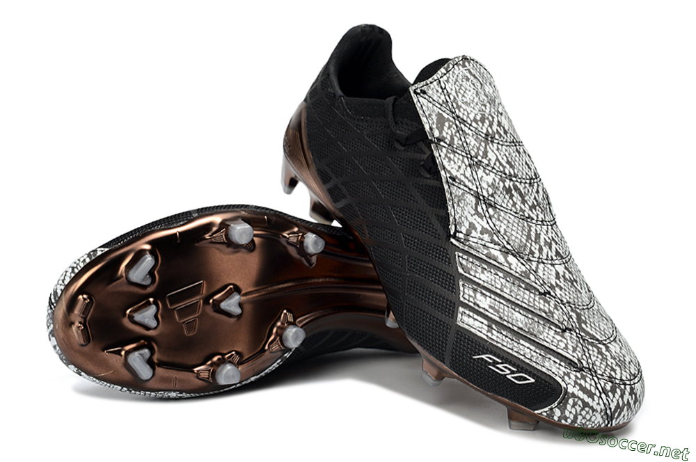 Men's Adidas F50 Elite FG Football Boots - Black/Copper Highlight/White Accents 3