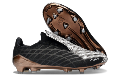 Men's Adidas F50 Elite FG Football Boots - Black/Copper Highlight/White Accents