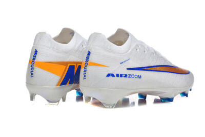 Men's Nike Air Zoom Mercurial Vapor 16 Elite FG Football Boots - White/Electric Blue/Metallic Orange