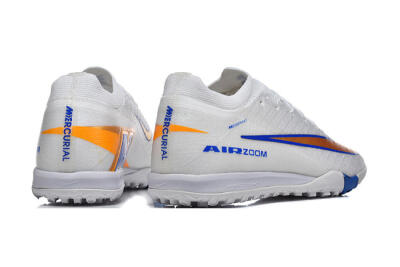 Men's Nike Air Zoom Mercurial Vapor 16 Elite TF Football Shoes - White/Electric Blue/Metallic Gold