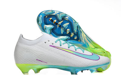 Men's Nike Air Zoom Mercurial Vapor 16 Elite FG Football Boots - White/Aqua Splash/Lime Glow