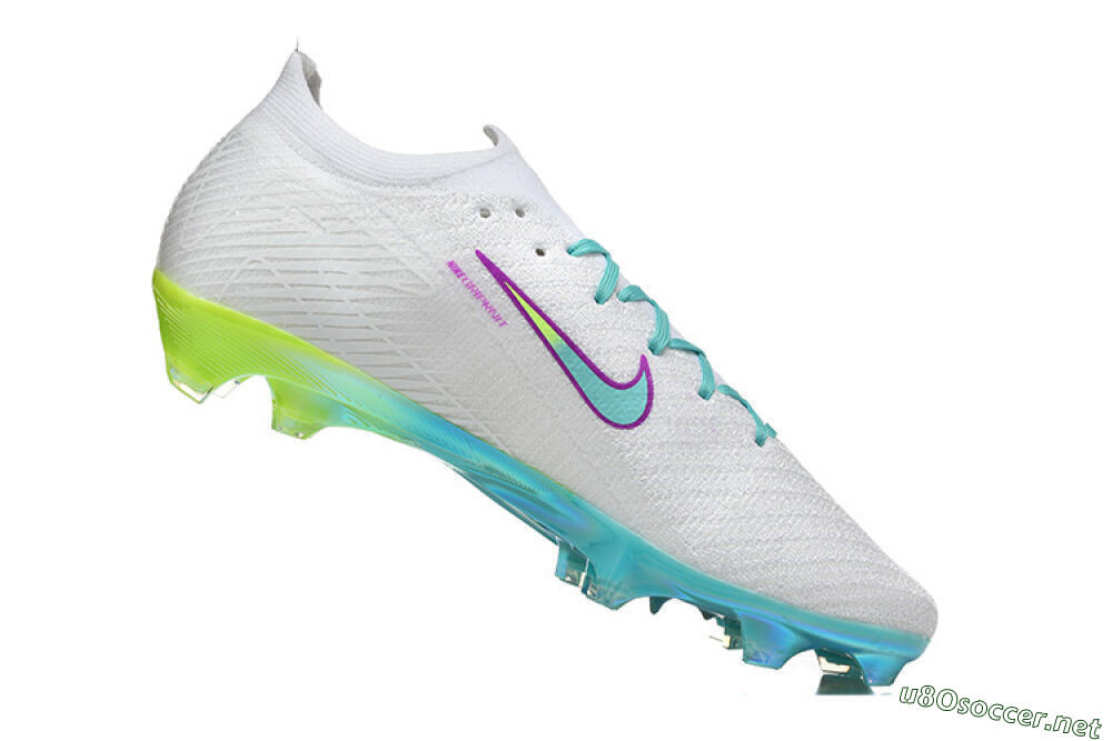 Men's Nike Air Zoom Mercurial Vapor 16 Elite FG Football Boots - White/Aqua Splash/Lime Glow 7