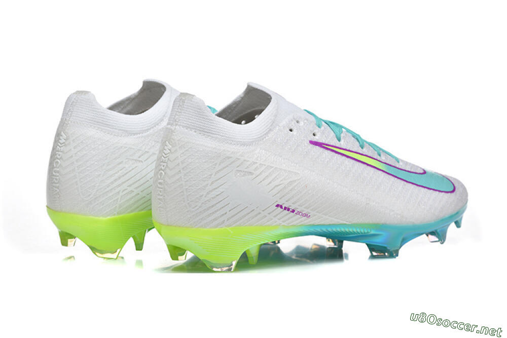 Men's Nike Air Zoom Mercurial Vapor 16 Elite FG Football Boots - White/Aqua Splash/Lime Glow 9