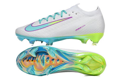Men's Nike Air Zoom Mercurial Vapor 16 Elite FG Football Boots - White/Aqua Splash/Lime Glow