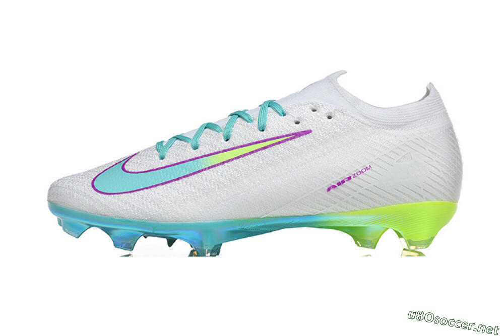 Men's Nike Air Zoom Mercurial Vapor 16 Elite FG Football Boots - White/Aqua Splash/Lime Glow 0