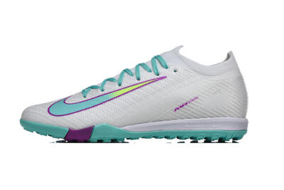 Men's Nike Air Zoom Mercurial Vapor 16 Elite TF Football Shoes - White/Aqua Wave/Sleek Purple