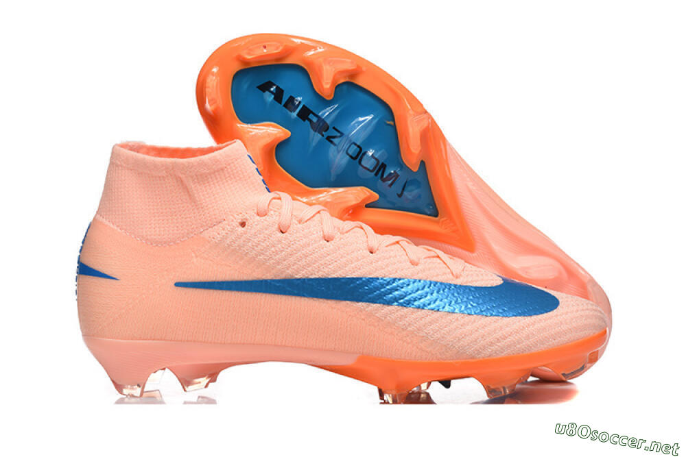 Men's Nike Air Zoom Mercurial Superfly 10 Elite FG Football Boots - Pink/Coral Orange/Deep Blue 2