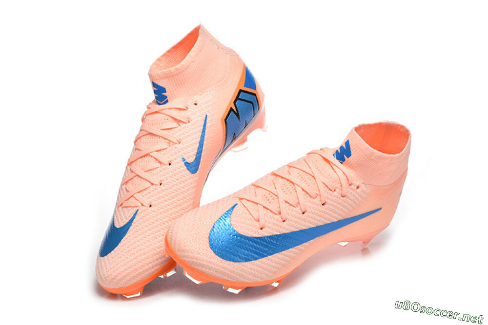 Men's Nike Air Zoom Mercurial Superfly 10 Elite FG Football Boots - Pink/Coral Orange/Deep Blue 6