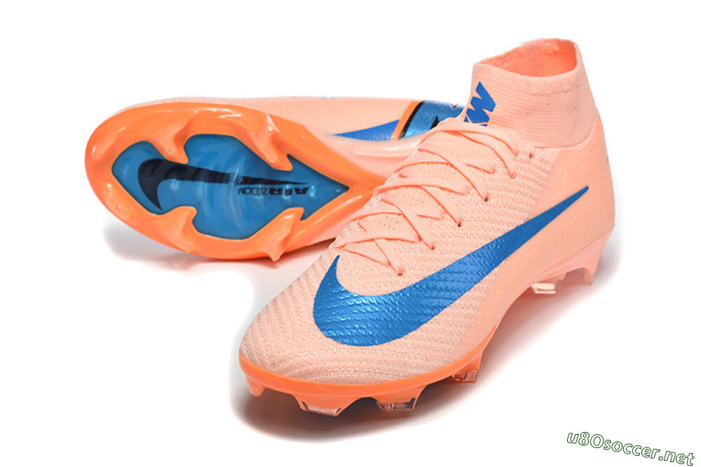 Men's Nike Air Zoom Mercurial Superfly 10 Elite FG Football Boots - Pink/Coral Orange/Deep Blue 3